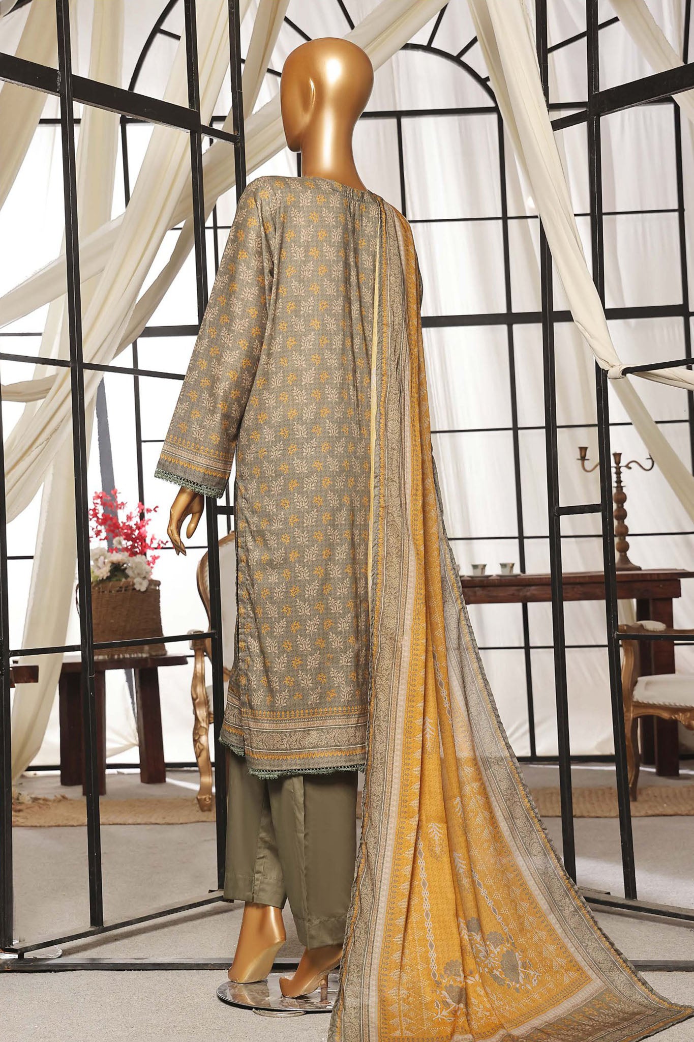 Sada Bahar Stitched 3 Piece Printed Lawn Vol-04 Collection'2024-D-727-Olive
