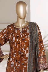 Malika By Sada Bahar Stitched 3 Piece Festive Lawn Vol-01 Suit-D-72-MUSTARD