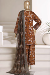 Malika By Sada Bahar Stitched 3 Piece Festive Lawn Vol-01 Suit-D-72-MUSTARD