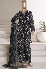 Malika By Sada Bahar Stitched 3 Piece Festive Lawn Vol-01 Suit-D-73-GREEN