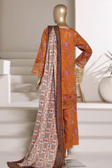 Malika By Sada Bahar Stitched 3 Piece Festive Lawn Vol-01 Suit-D-74-GOLDEN