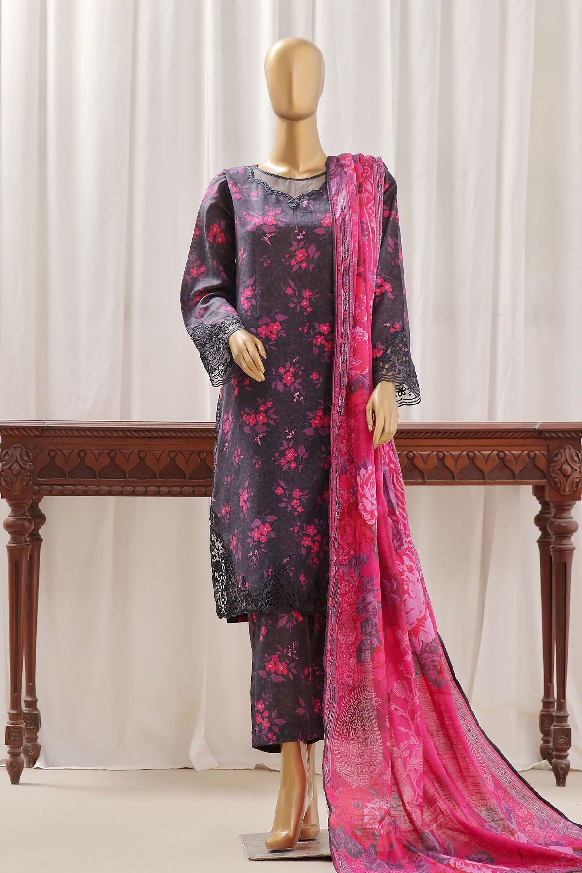 Sada Bahar Stitched 3 Piece Emb Khaddar Vol-02 Collection'2024-D-8147-Purple