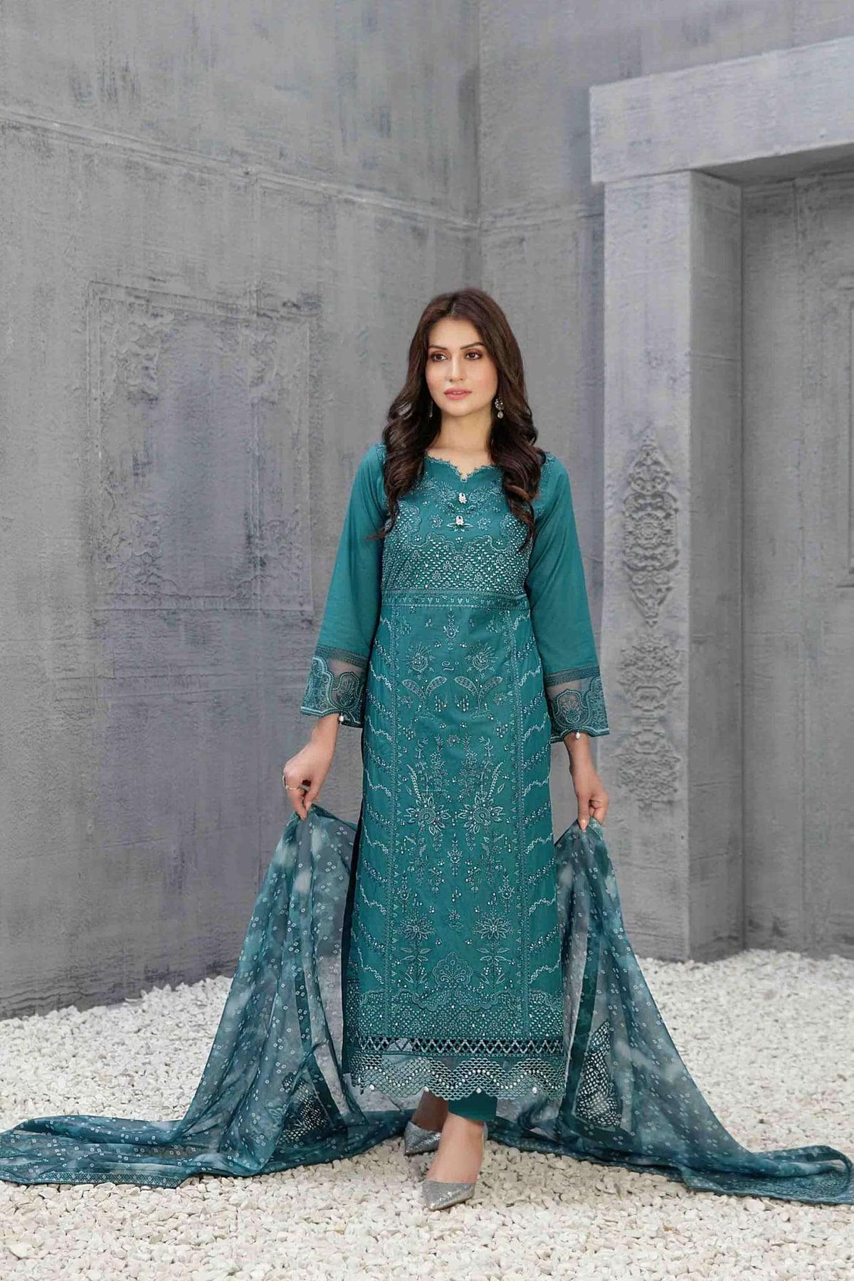 Amber by Tawakkal Semi Stitched 3 Piece Embroidered Lawn Collection'2023-A-8507
