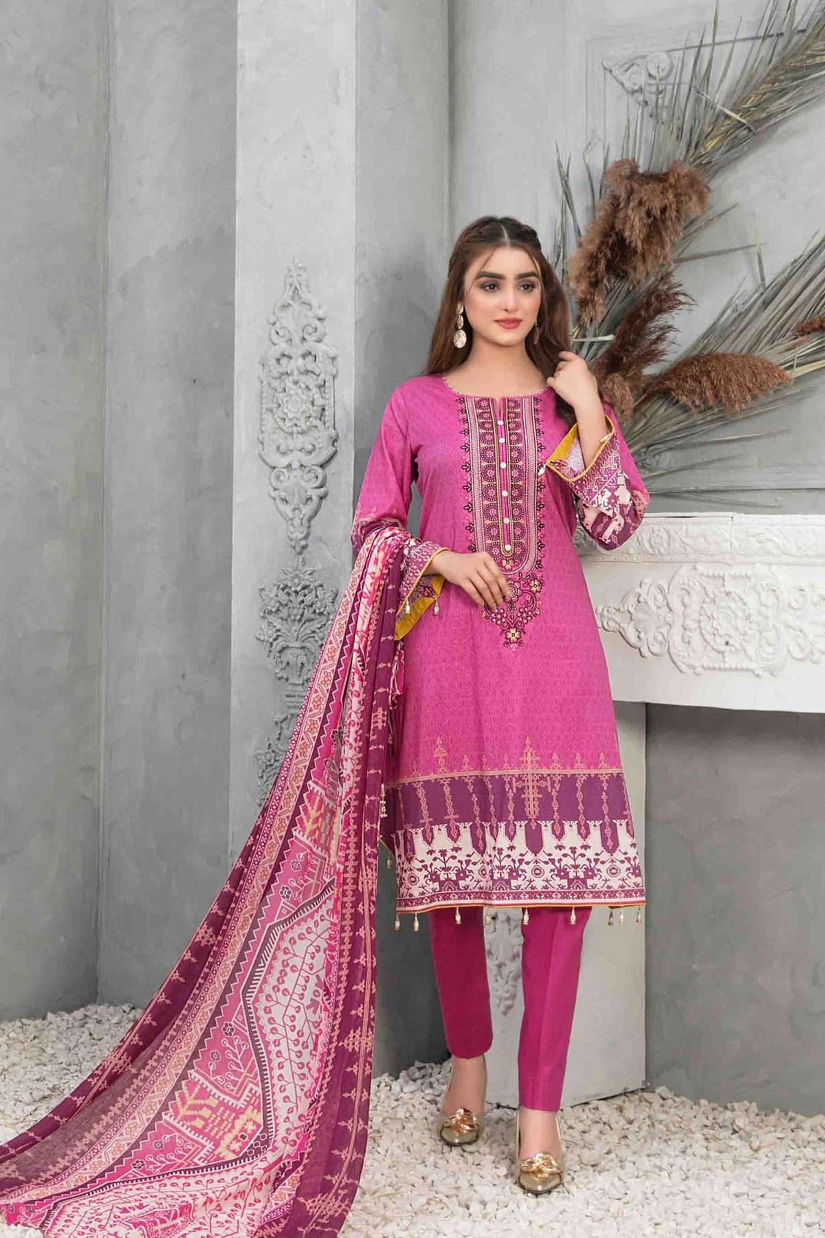 Devina by Tawakkal Stitched 3 Piece Emb Lawn Collection'2023-DVS-8749