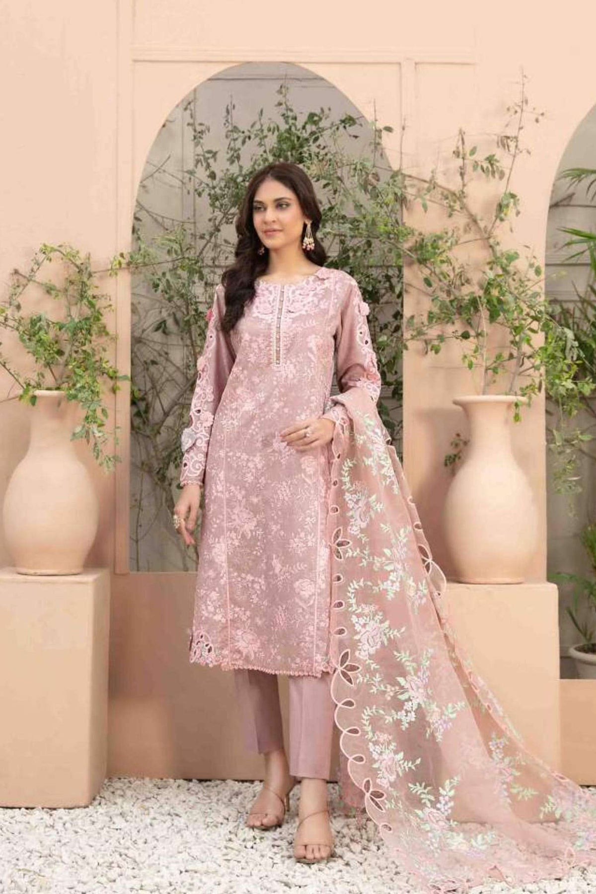 Afsaneh by Tawakkal Semi Stitched 3 Piece Jacquard Lawn Collection'2023-A-8865