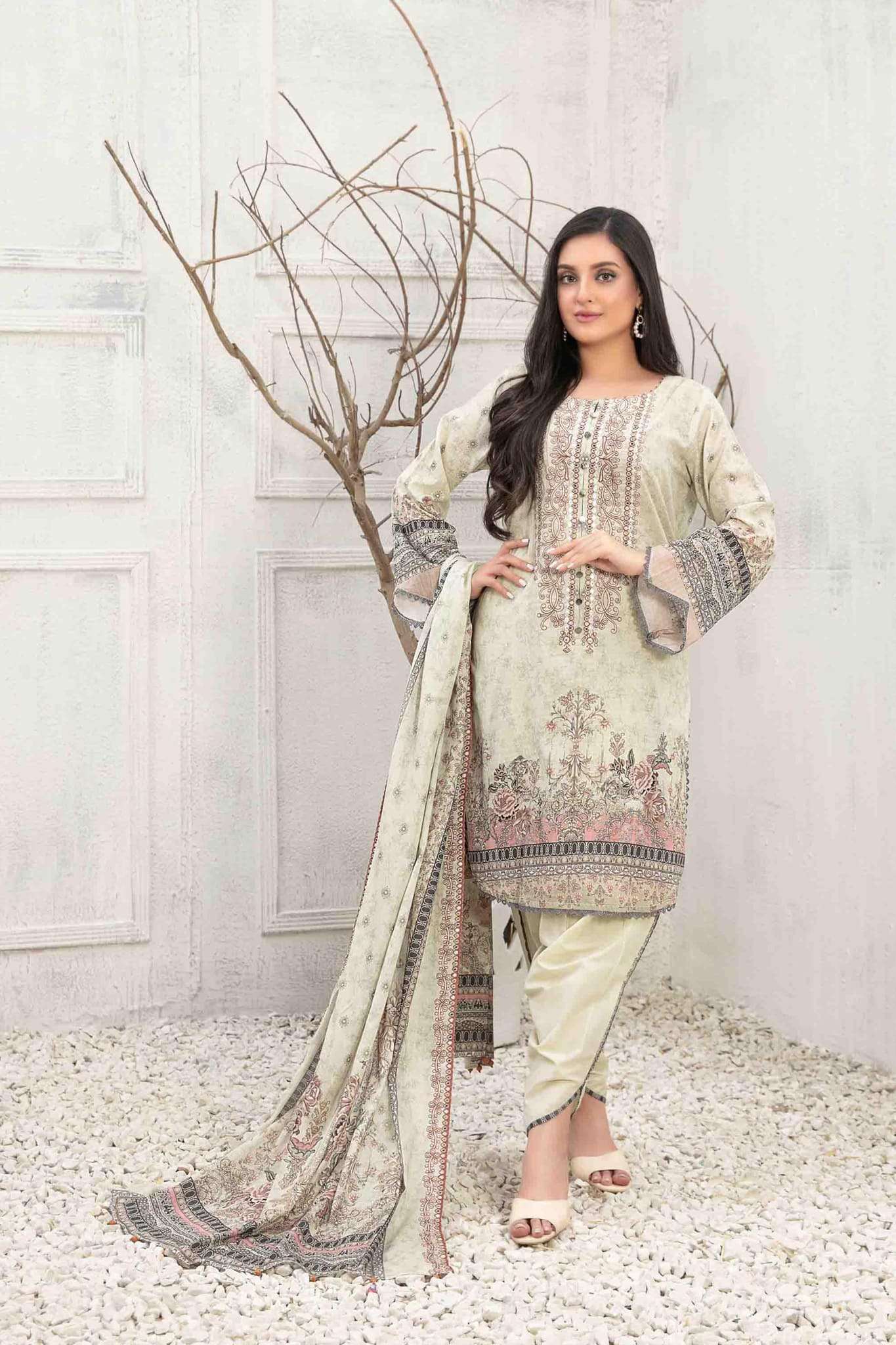 Aiyleen by Tawakkal Unstitched 3 Piece Emb Lawn Print Collection'2023-A-8991