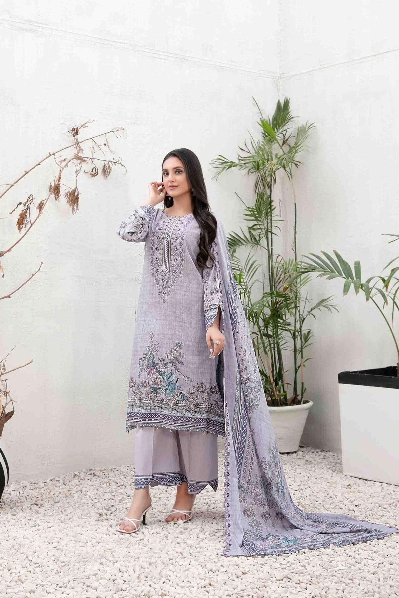 Aiyleen by Tawakkal Unstitched 3 Piece Emb Lawn Print Collection'2023-A-8993
