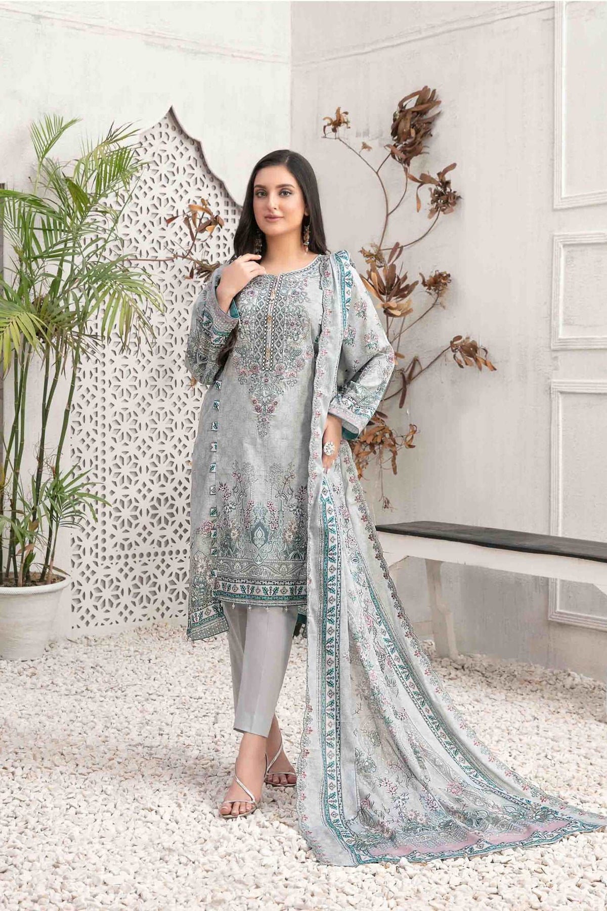 Aiyleen by Tawakkal Unstitched 3 Piece Emb Lawn Print Collection'2023-A-8995