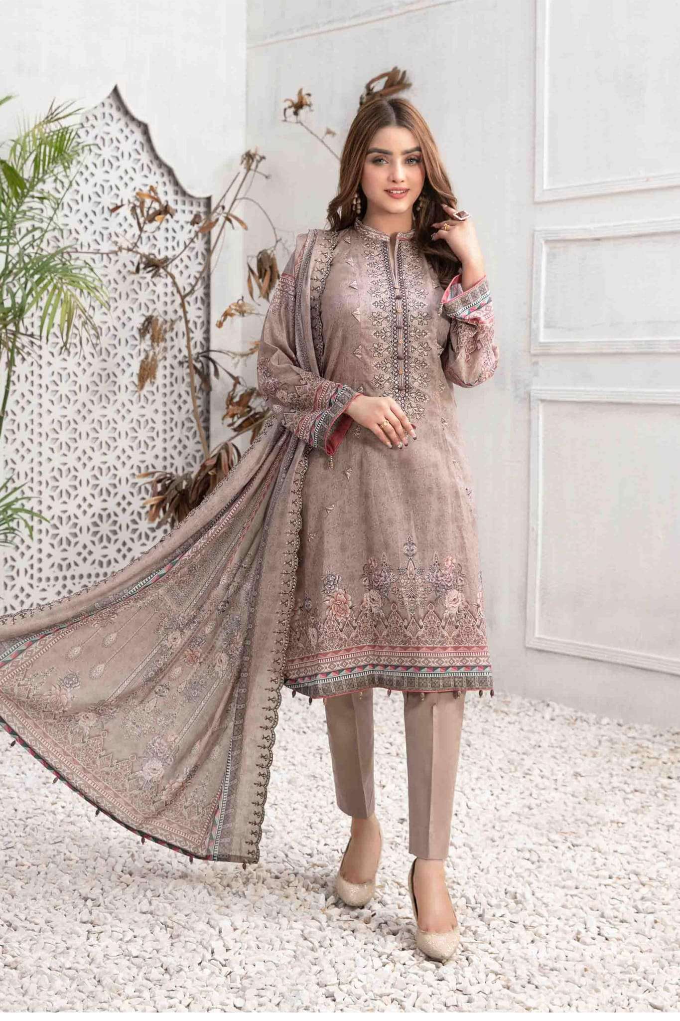 Aiyleen by Tawakkal Unstitched 3 Piece Emb Lawn Print Collection'2023-A-8998