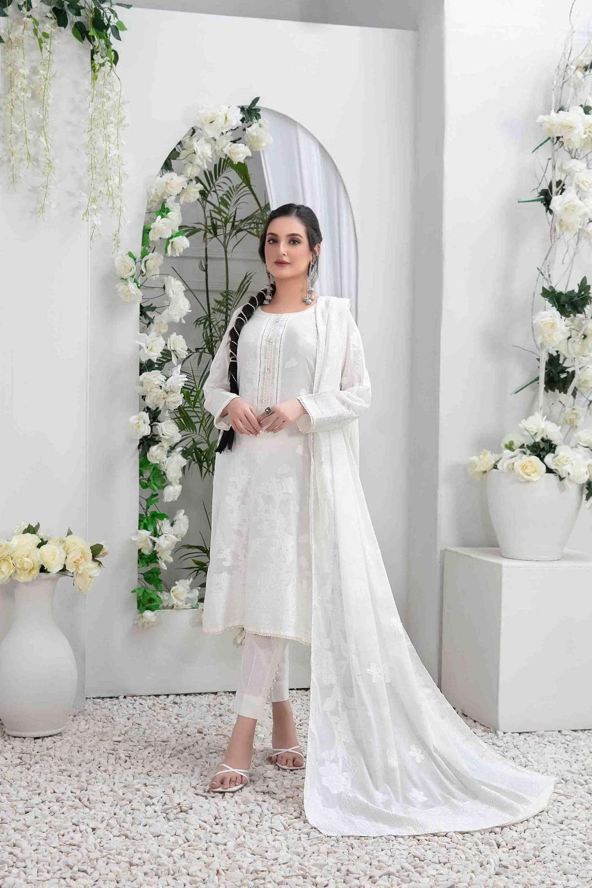 Afra by Tawakkal Unstitched 3 Piece Broshia Banarsi Lawn Collection'2023-A-9206
