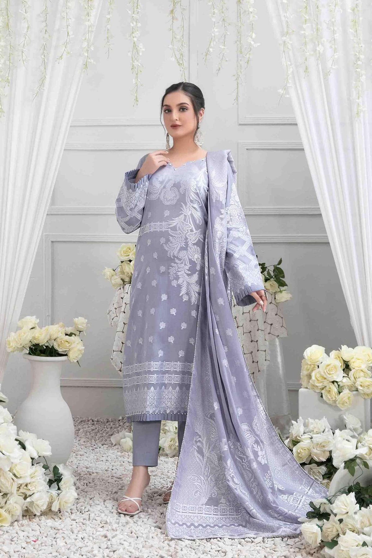 Afra by Tawakkal Unstitched 3 Piece Broshia Banarsi Lawn Collection'2023-A-9210