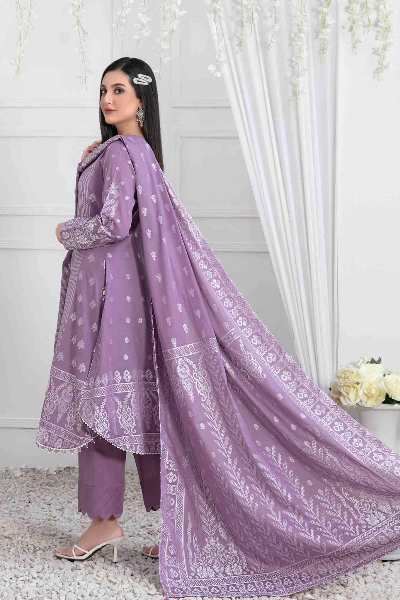 Afra by Tawakkal Unstitched 3 Piece Broshia Banarsi Lawn Collection'2023-A-9211