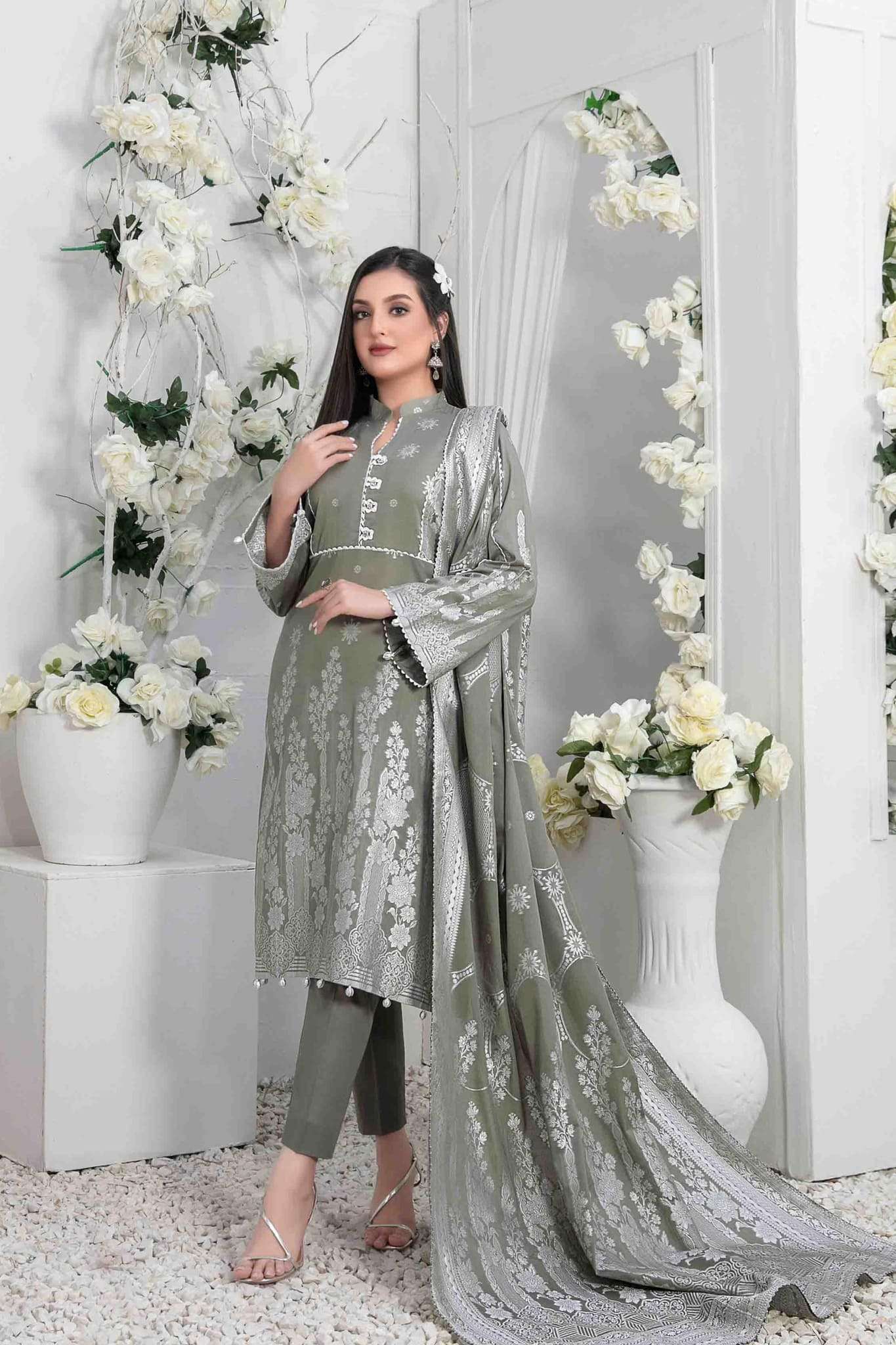 Afra by Tawakkal Unstitched 3 Piece Broshia Banarsi Lawn Collection'2023-A-9212