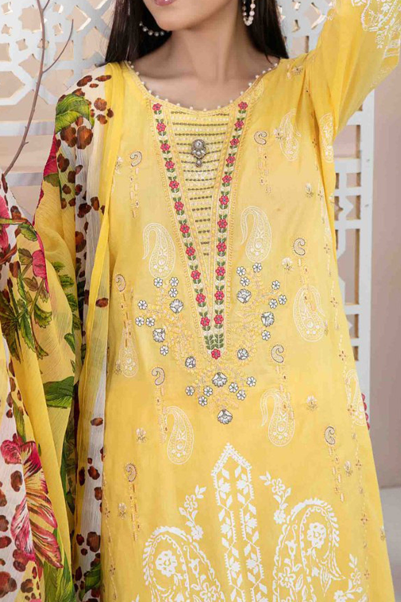 Zuha By Tawakkal Unstitched 3 Piece Emb Lawn Print Collection'2024-D-9305