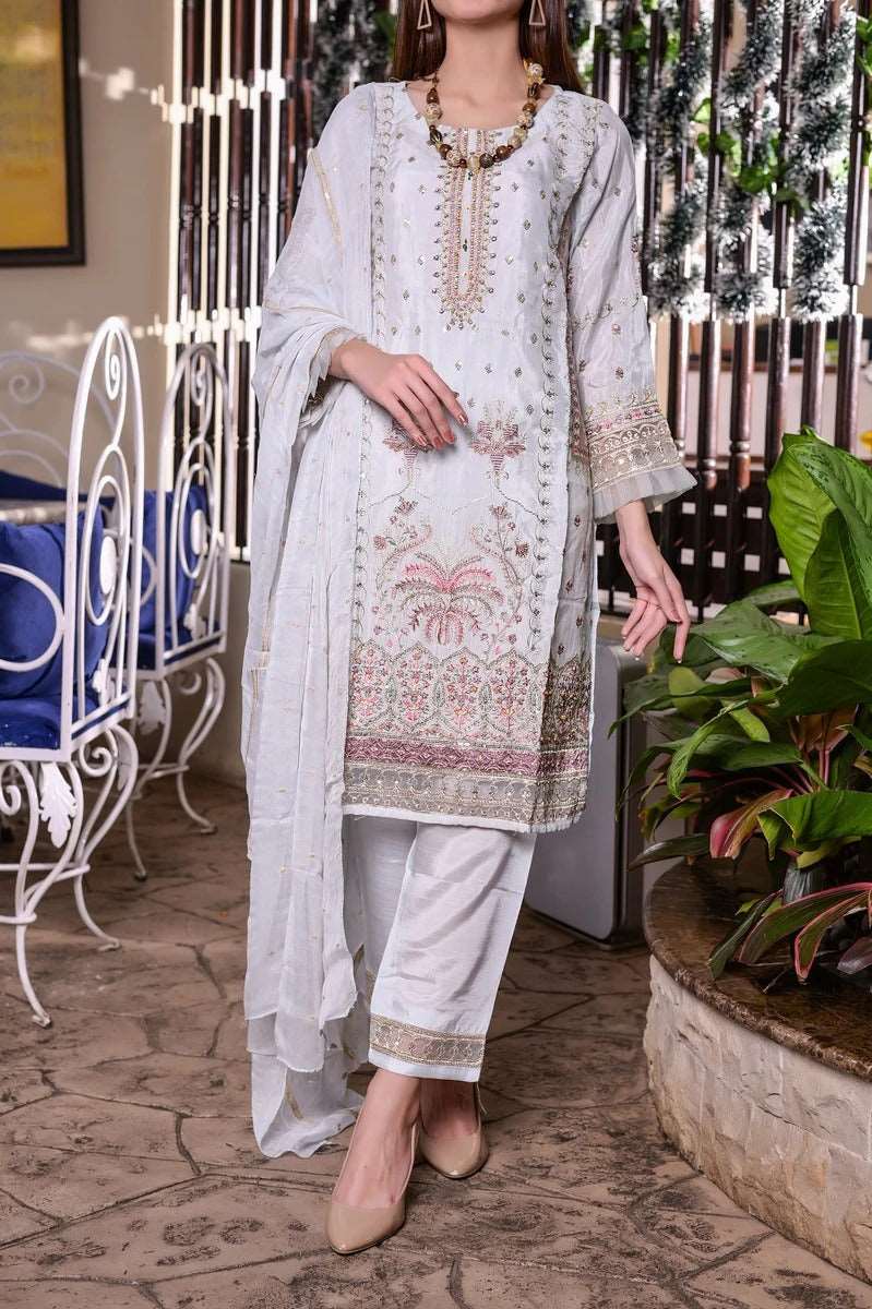 Aainahh by Amna Khadija Stitched 3 Piece Eid Lawn Vol-22 Collection'2022-AF-19-White