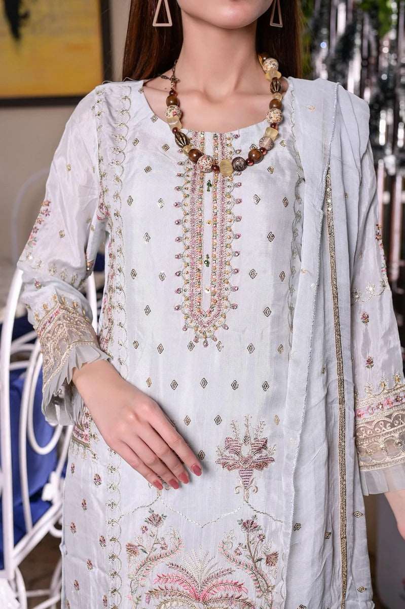 Aainahh by Amna Khadija Stitched 3 Piece Eid Lawn Vol-22 Collection'2022-AF-19-White