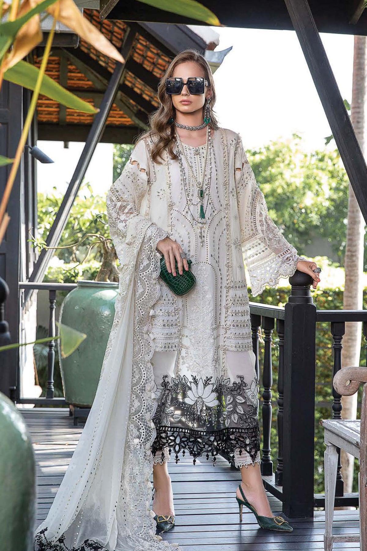 Maria B Unstitched 3 Piece Luxury Eid Lawn Collection'2023-D-02