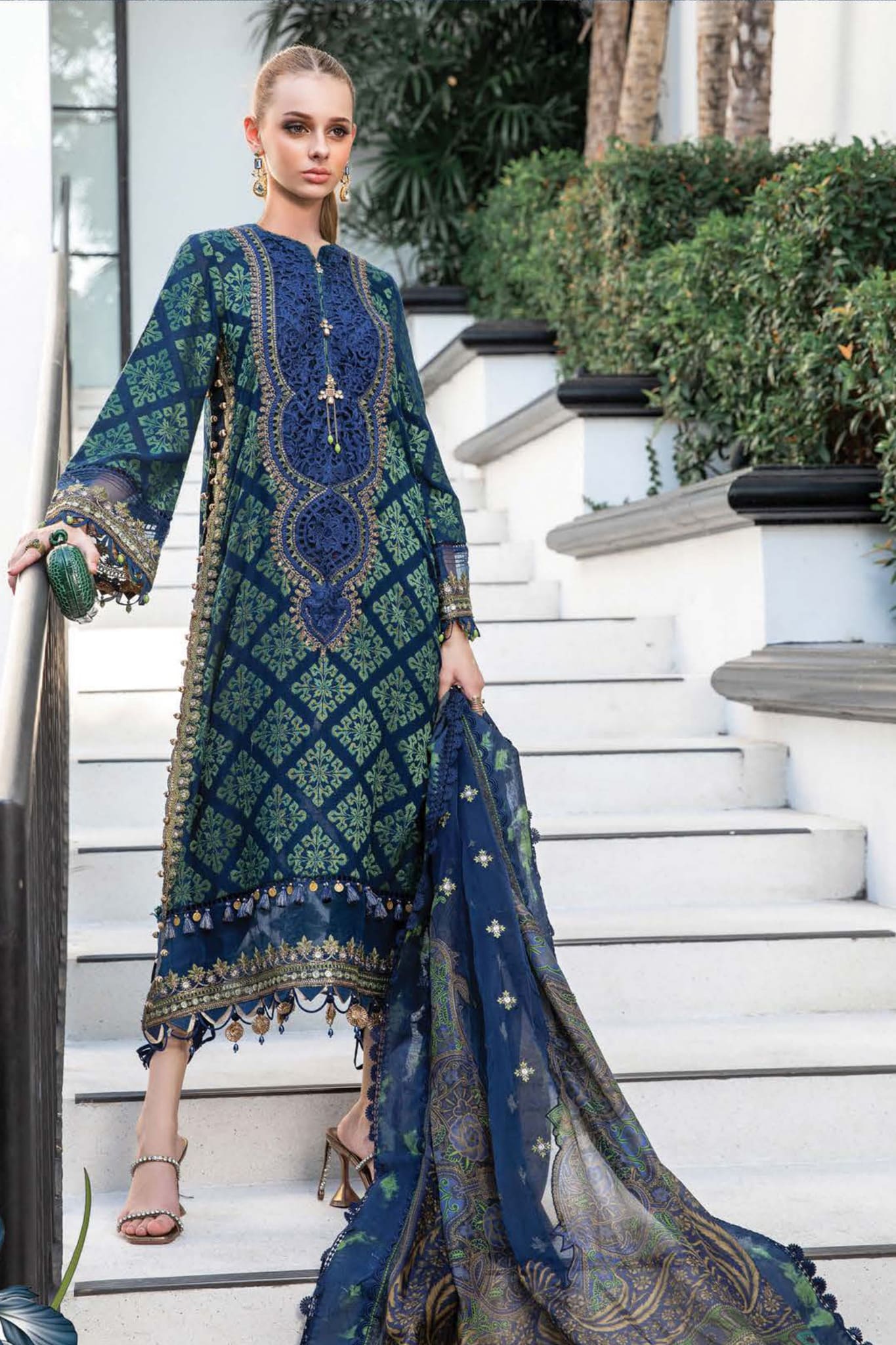 Maria B Unstitched 3 Piece Luxury Eid Lawn Collection'2023-D-08