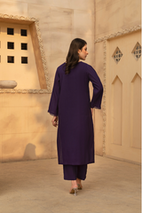 MYAURA Stitched 2 Piece Viscose Collection- Purple