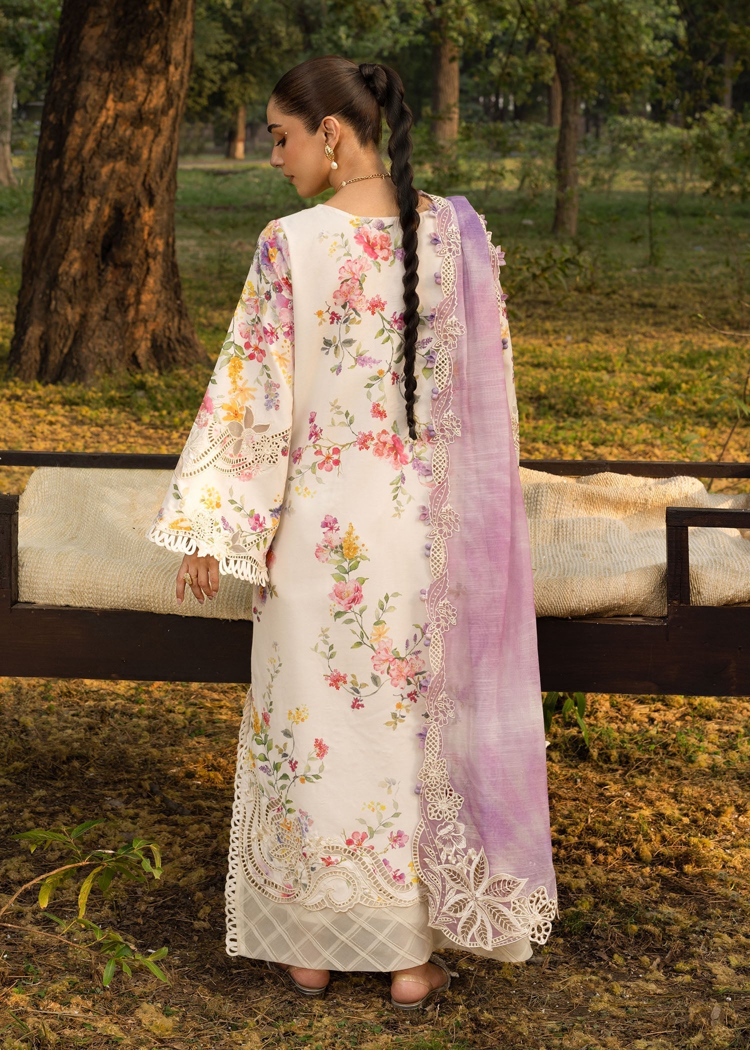 Tasawar By Crimson Unstitched 3 Piece Luxury Lawn Collection'2025-D-02-B-Petals And Promises