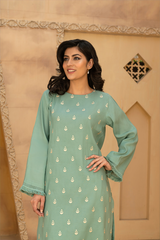 MYAURA Stitched 2 Piece Viscose Collection- Mint Green