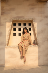 MYAURA Stitched 2 Piece Viscose Collection- Beige