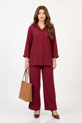 Amna Ali Nawaz Stitched 2 Piece-Maroon