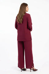 Amna Ali Nawaz Stitched 2 Piece-Maroon
