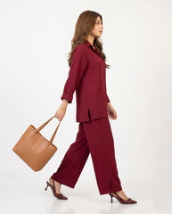 Amna Ali Nawaz Stitched 2 Piece-Maroon