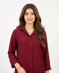 Amna Ali Nawaz Stitched 2 Piece-Maroon