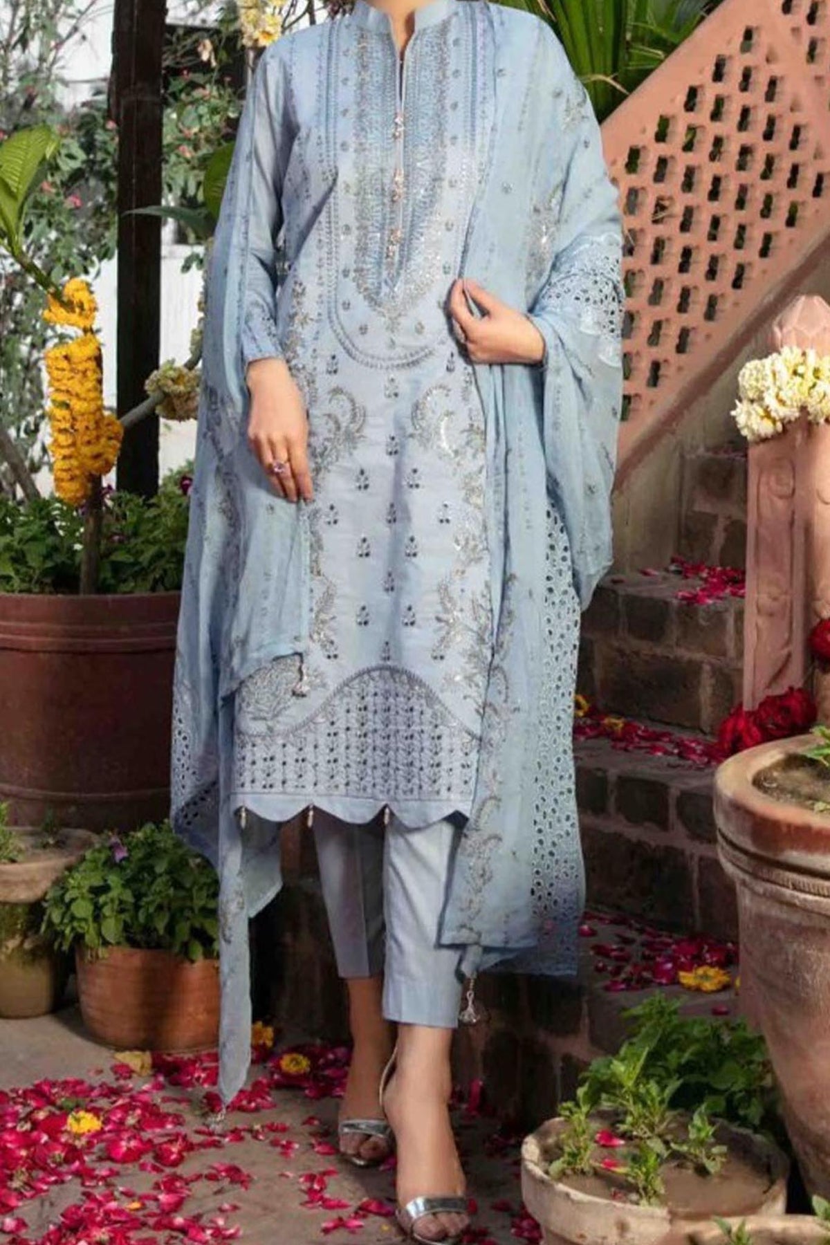 Jashan Eid K Rang by Tawakkal Unstitched 3 Piece Lawn Vol-01 Collection'2023-JS-8715