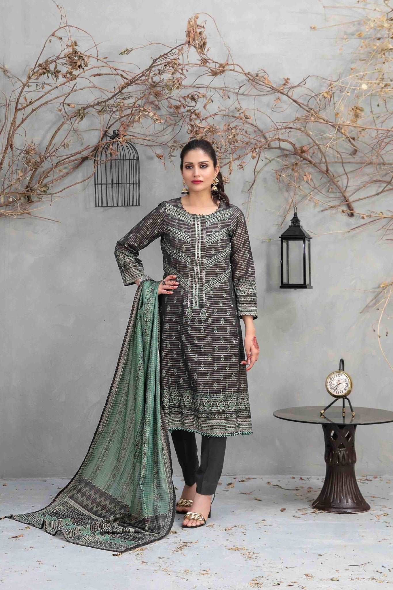 Amaya by Tawakkal Unstitched 3 Piece Digital Printed Slub Lawn Collection'2023-A-9063