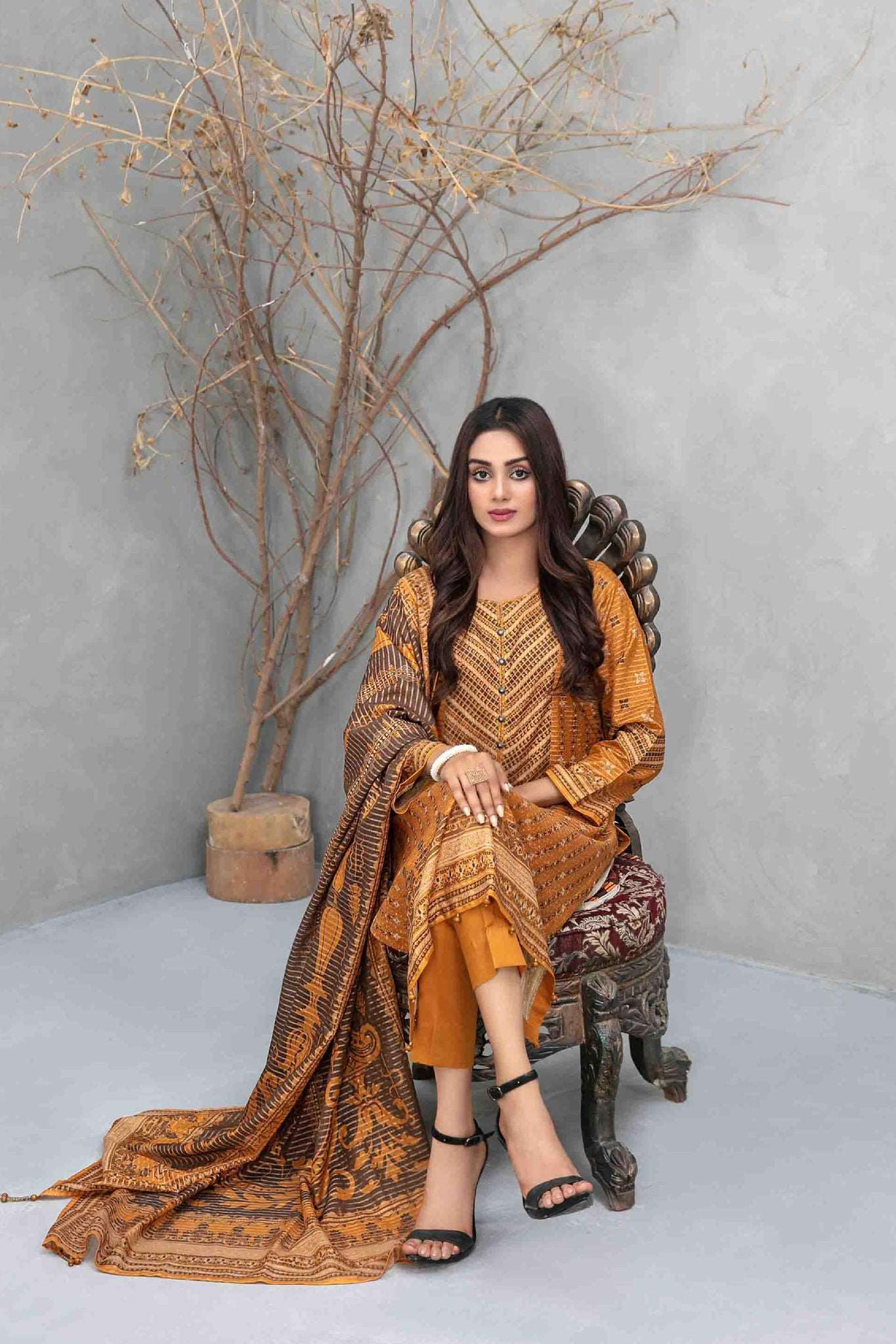 Amaya by Tawakkal Unstitched 3 Piece Digital Printed Slub Lawn Collection'2023-A-9068