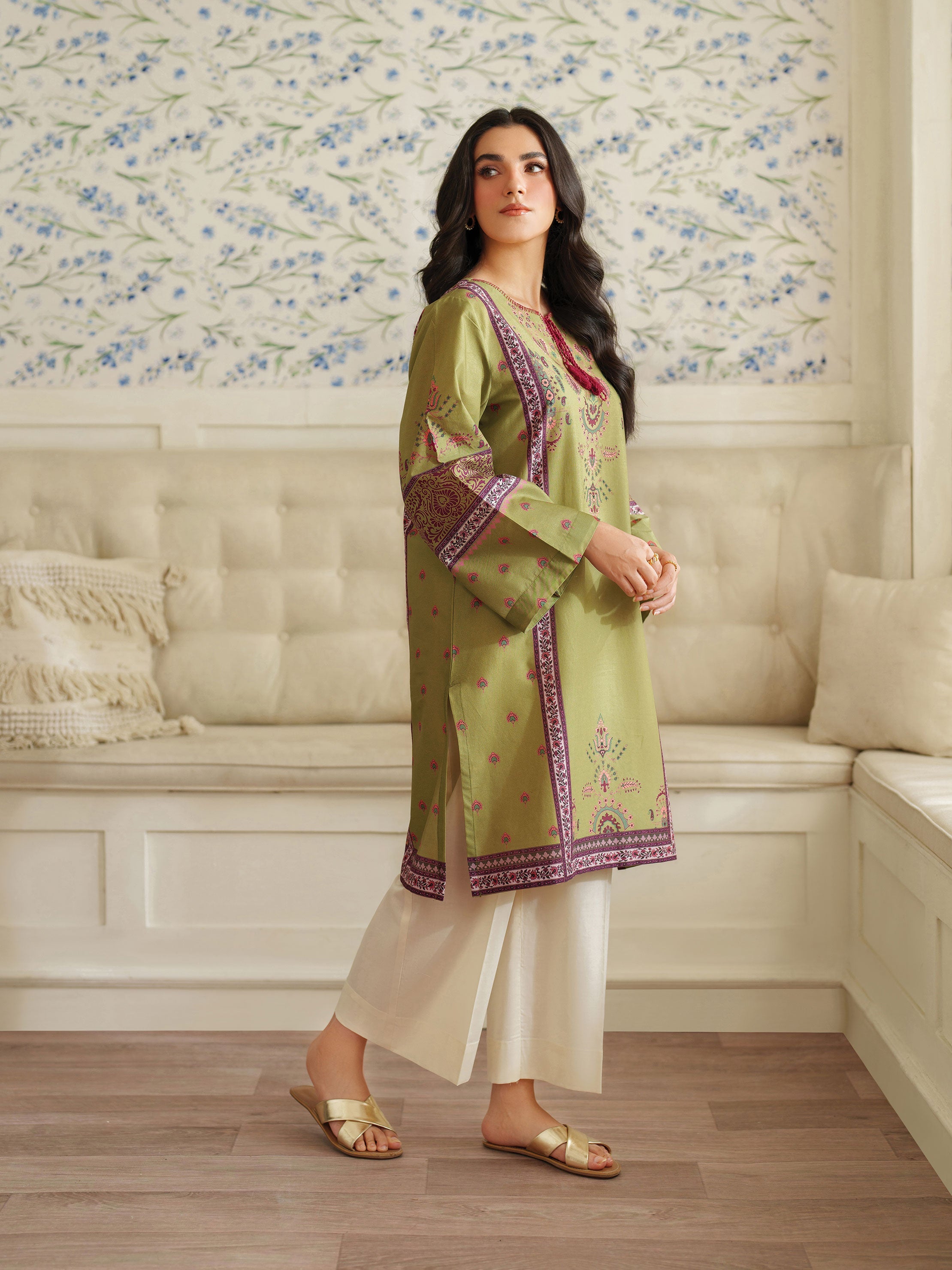 The Bloom Edit by Garnet Stitched 2 Piece Summer Collection'2025-Dark Kiwi