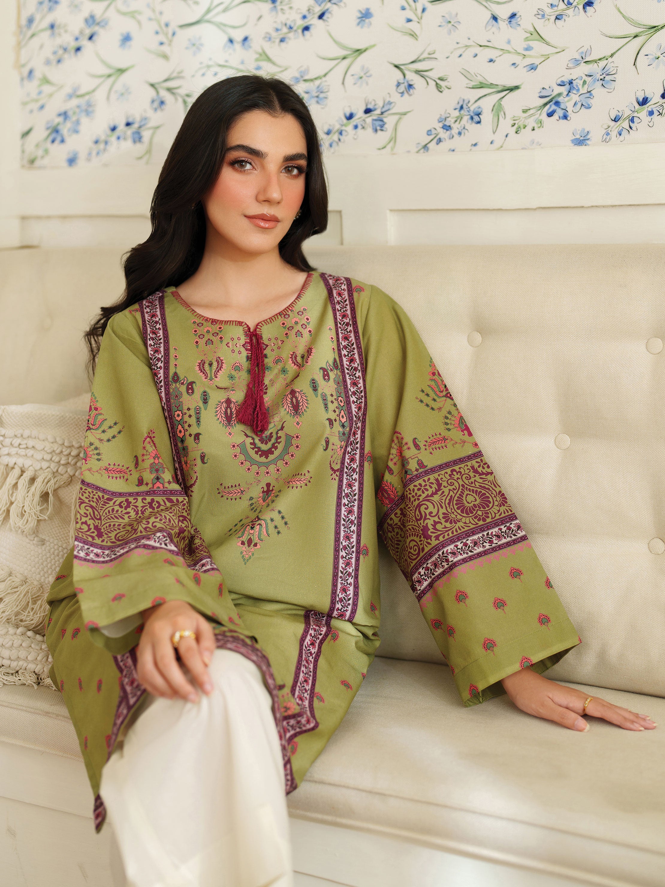 The Bloom Edit by Garnet Stitched 2 Piece Summer Collection'2025-Dark Kiwi