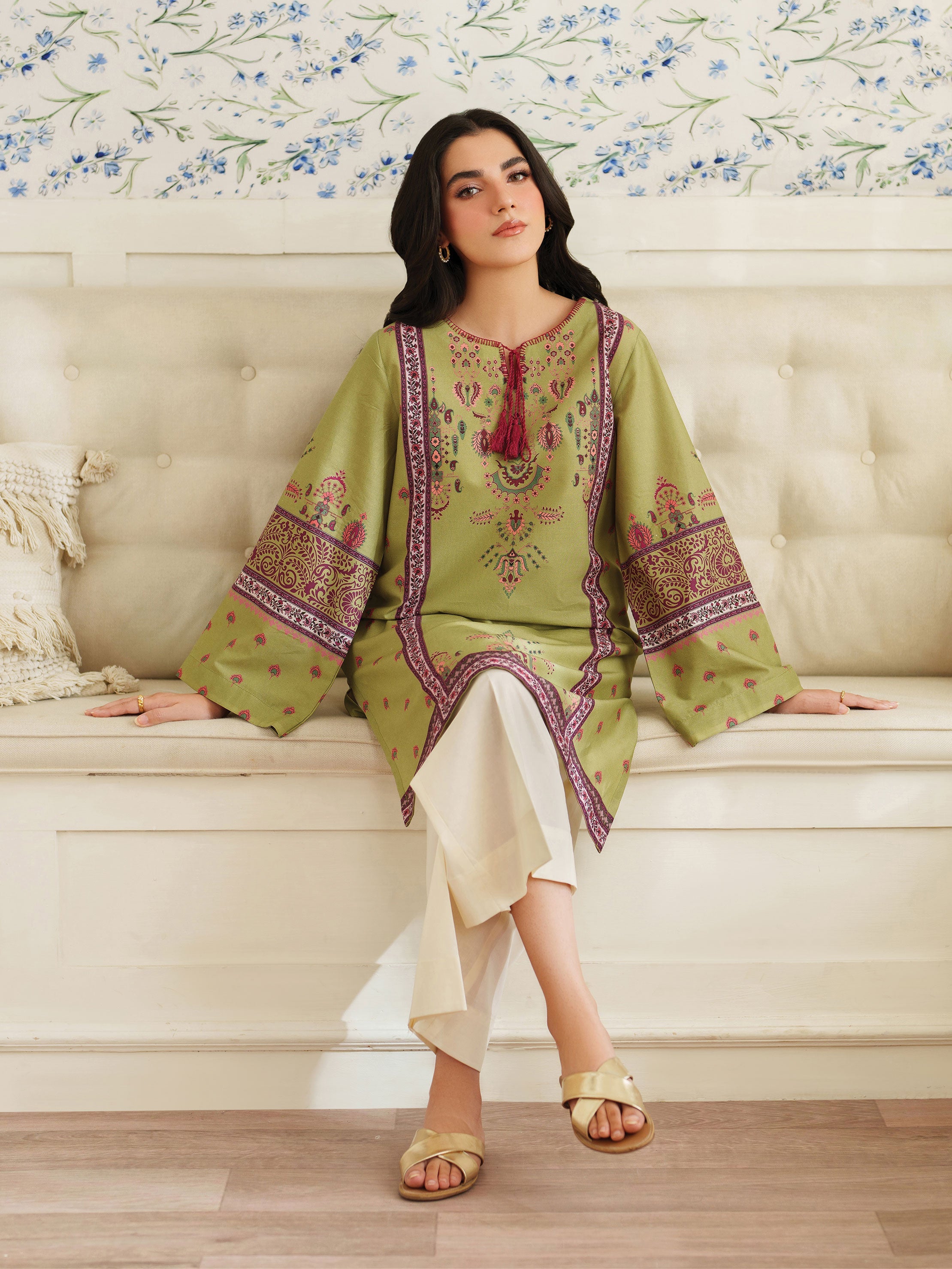 The Bloom Edit by Garnet Stitched 2 Piece Summer Collection'2025-Dark Kiwi