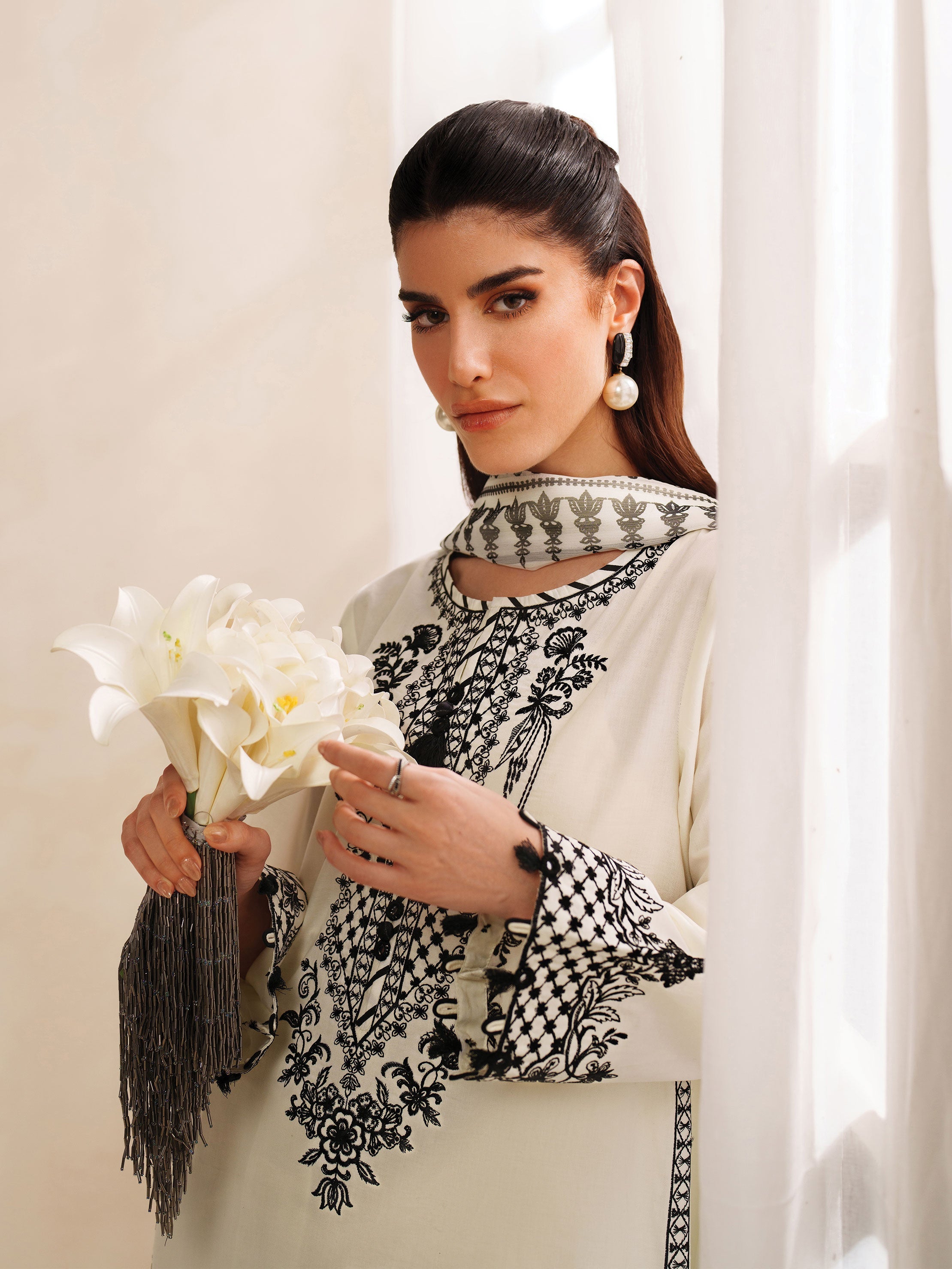 Ayra Solids by Garnet Stitched 3 Piece Collection'2025-Day Lily