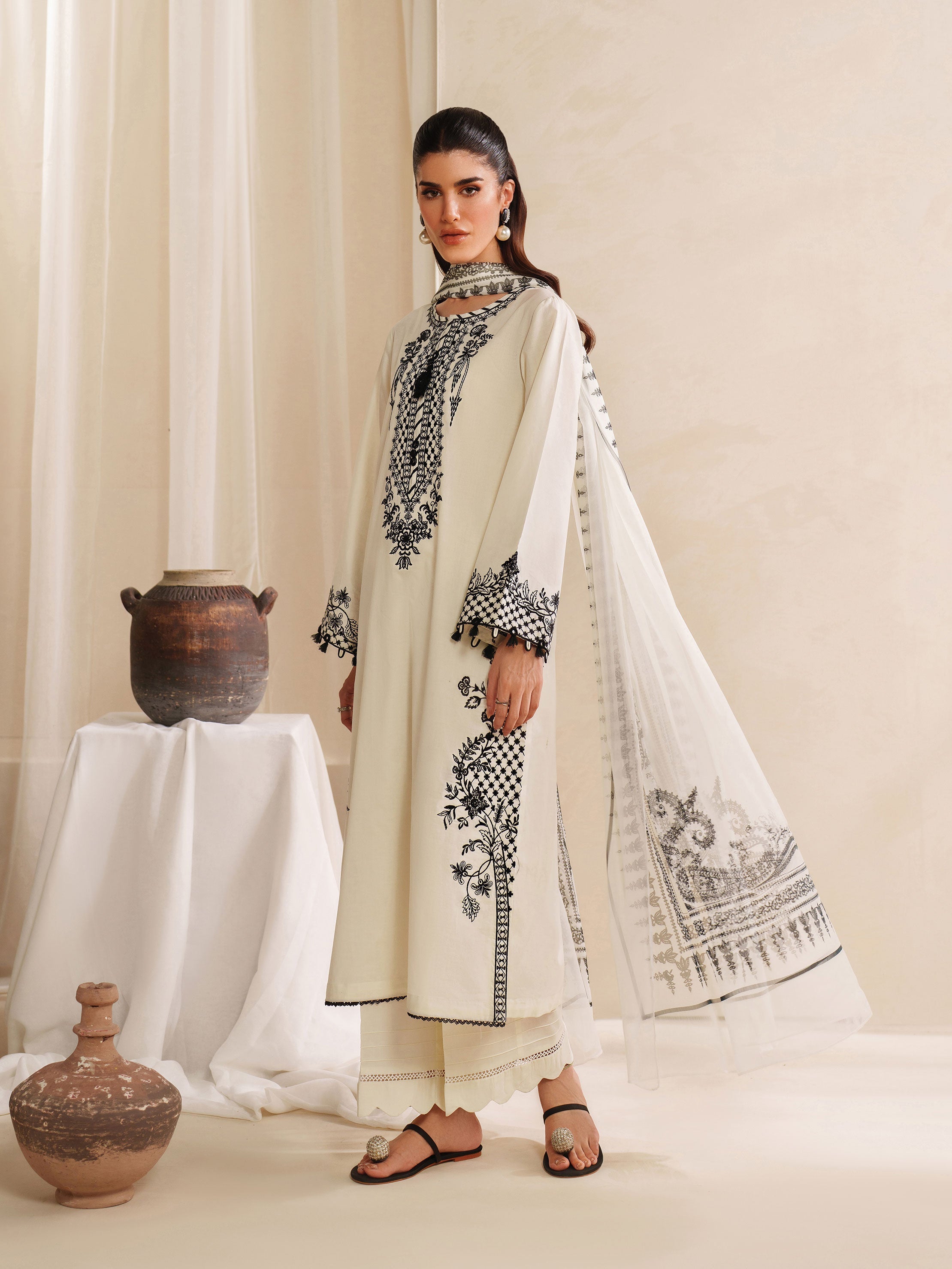 Ayra Solids by Garnet Stitched 3 Piece Collection'2025-Day Lily