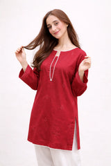 Urban Cut Stitched 2 Piece Cotton Embroidred Co- Ord Set with  Salwar