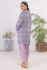 Basic Essentials By Dor Stitched Co Ords Digital Printed Cotton Collection'2025-DBEC-03-Lilac