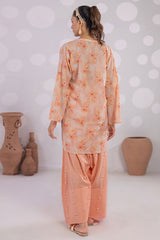 Basic Essentials By Dor Stitched Co Ords Digital Printed Cotton Collection'2025-DBEC-05-Peach