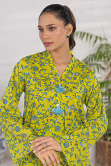 Basic Essentials By Dor Stitched Co Ords Digital Printed Cotton Suit-DBEC-06-Lime Green