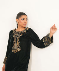 Velvet Saga By Kross Kulture Stitched Embroidered Velvet Shirt Collection'2025-0001865-SML-BGR