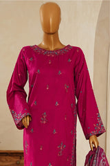 Muse By HZ Stitched 3 Piece Emb Dobby Jacquard Vol-04 Collection'2025-DEJ-3P-027-Berry Pink