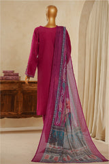 Muse By HZ Stitched 3 Piece Emb Dobby Jacquard Vol-04 Collection'2025-DEJ-3P-027-Berry Pink