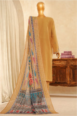 Muse By HZ Stitched 3 Piece Emb Dobby Jacquard Vol-04 Collection'2025-DEJ-3P-027-Golden Rod