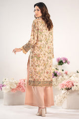 Odyssey By Dor Stitched Co Ords Printed Jacquard Chapter-01 Collection'2025-DJOC-02-Peach