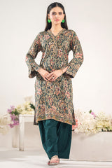 Odyssey By Dor Stitched Co Ords Printed Jacquard Chapter-01 Collection'2025-DJOC-05-Deep Teal