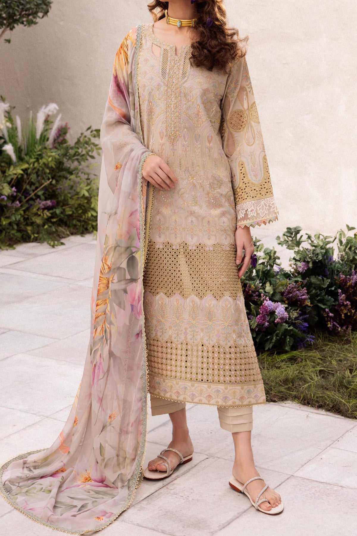 Dahlia by Iznik Unstitched 3 Piece Printed Lawn Collection'2024-DL-03-Cascade