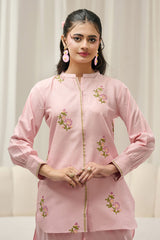 Pret Essentials By Dor Stitched Co Ords Embroidred Edit Collection'2025-DPEC-01-Pink